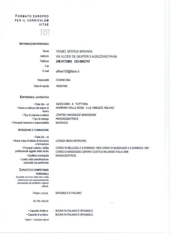 curriculum vitae europeo da scaricare